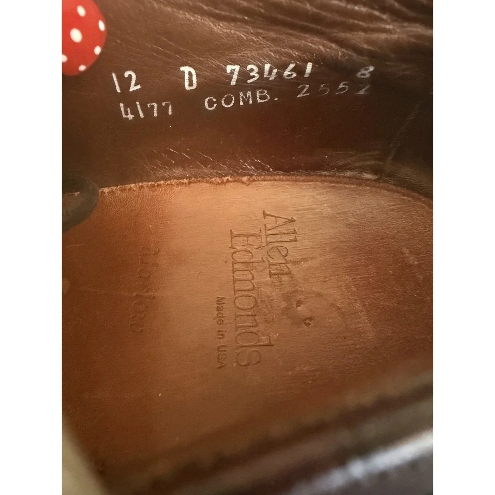 Allen Edmonds Marlowe Dress Shoes Men 12 D Brown Leather Wingtip Oxford USA